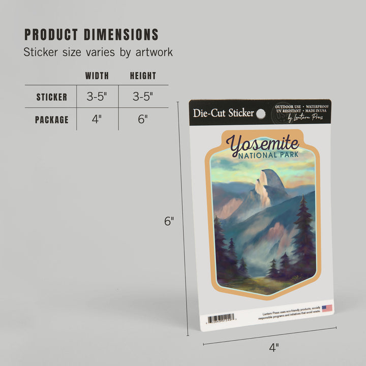 Yosemite National Park, California, Half Dome, Oil Painting, Vinyl Sticker