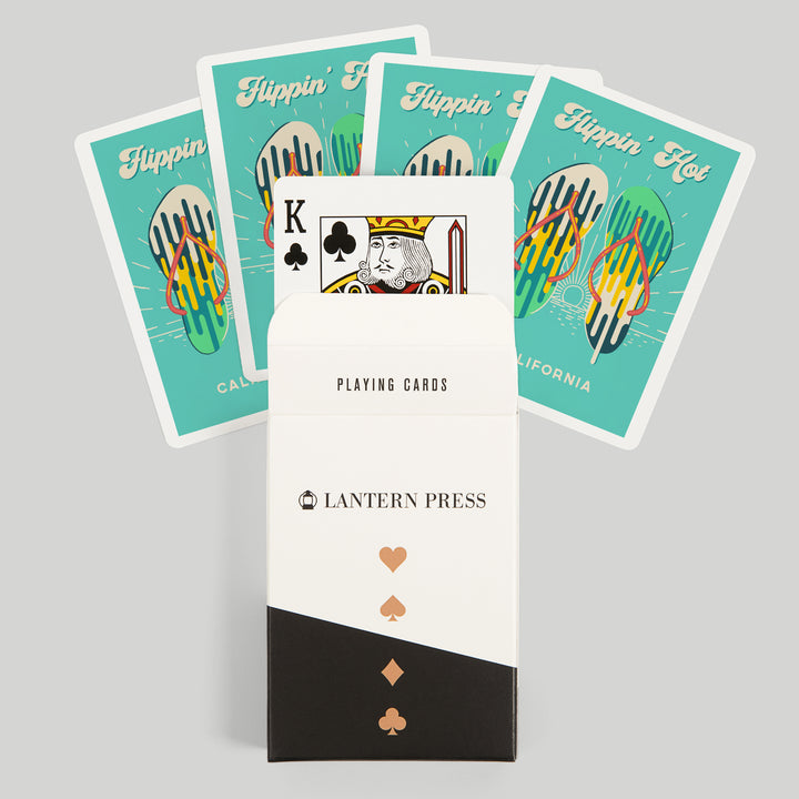 Playing Cards, California, Sweet Relief Collection, Flip Flops, Flippin Hot, 52 Card Deck with Jokers in Box, Unique Art