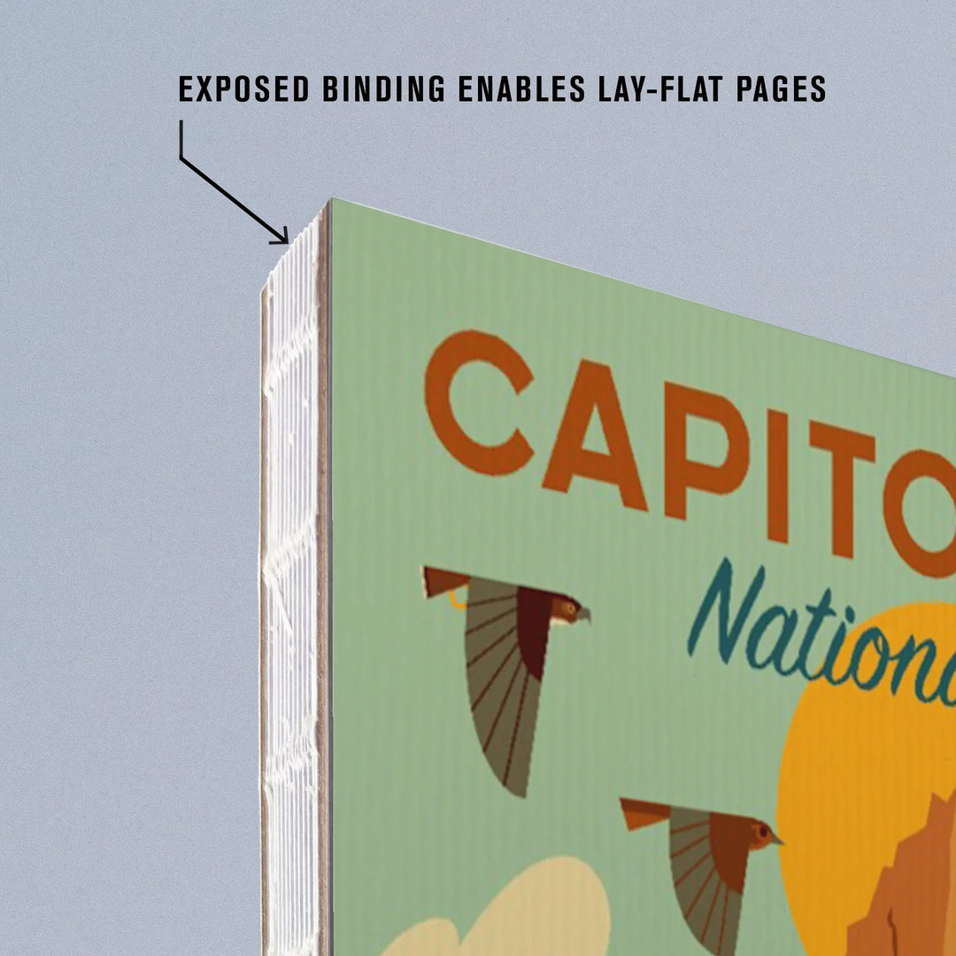 Lined 6x9 Journal, Capitol Reef National Park, Utah, Geometric National Park Series, Lay Flat, 193 Pages, FSC paper