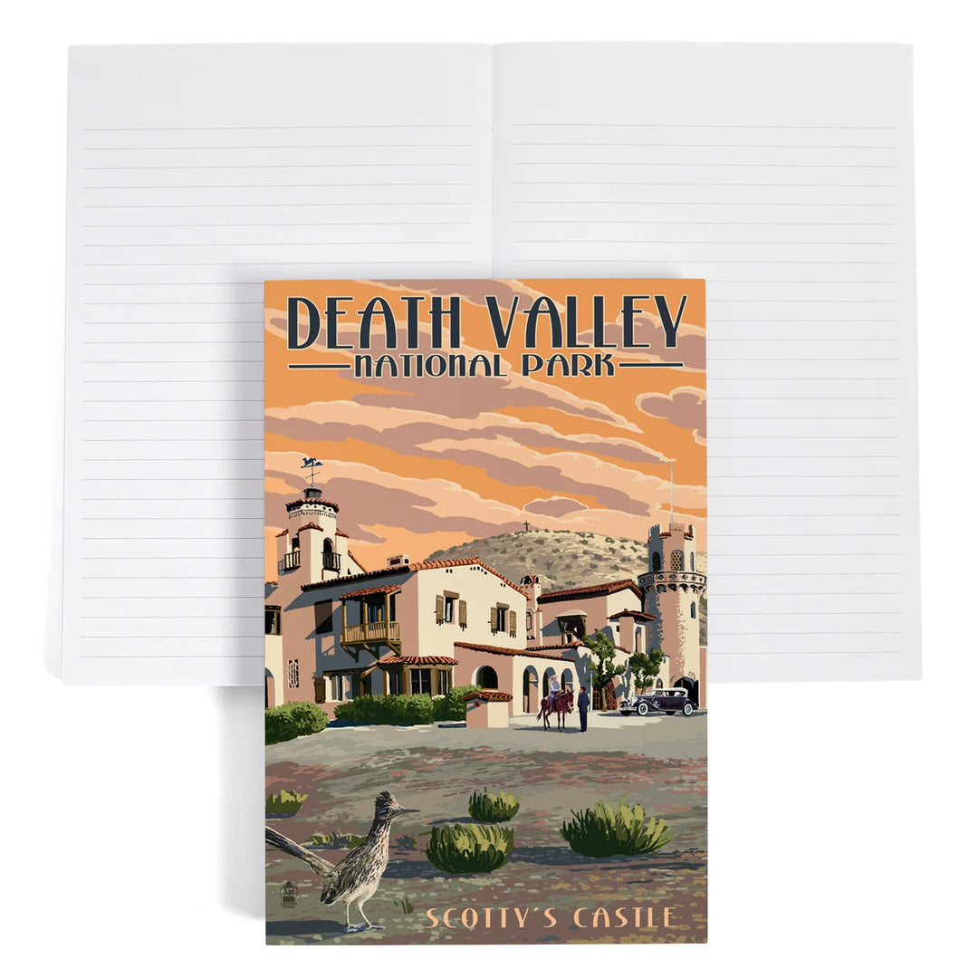 Lined 6x9 Journal, Death Valley National Park, Scotty's Castle, Painterly Series, Lay Flat, 193 Pages, FSC paper