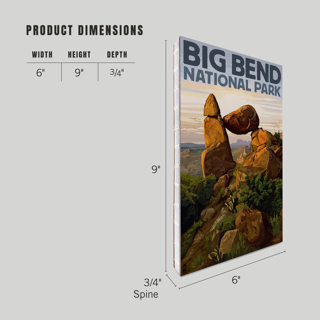 Lined 6x9 Journal, Big Bend National Park, Texas, Rock Formation, Lay Flat, 193 Pages, FSC paper