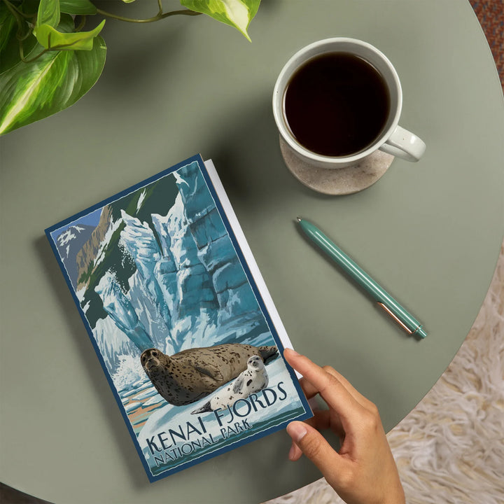 Lined 6x9 Journal, Kenai Fjords National Park, Alaska, Seals and Ice Shelf, Lay Flat, 193 Pages, FSC paper