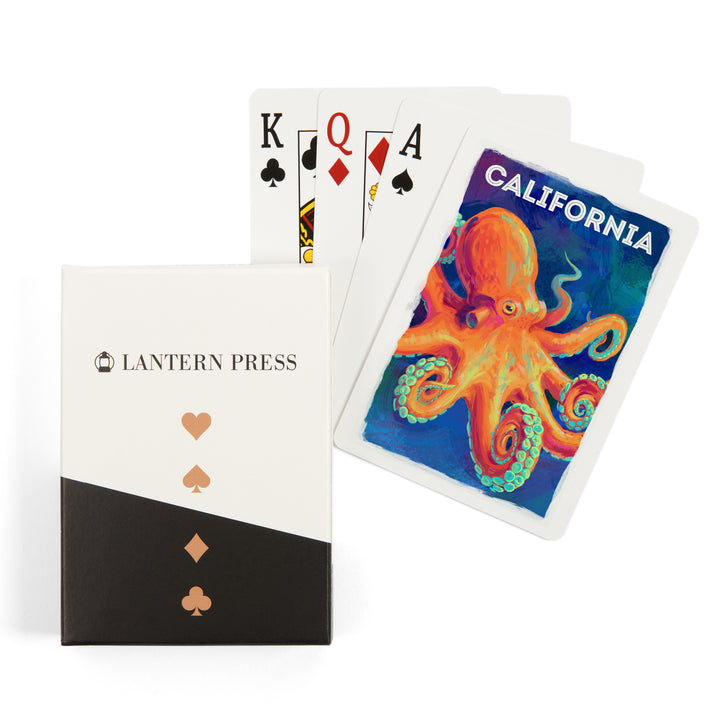 Playing Cards, California, Vivid, Octopus, 52 Card Deck with Jokers in Box, Unique Art