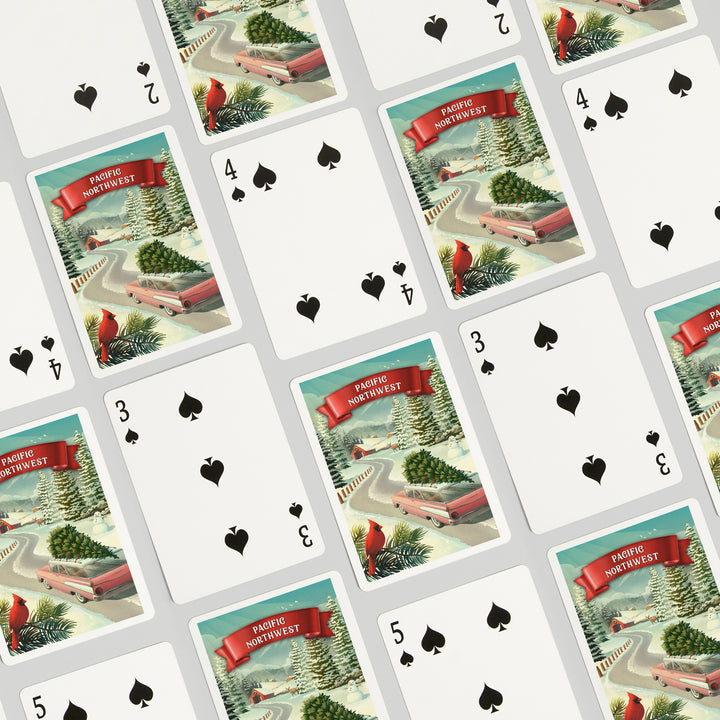 Playing Cards, Pacific Northwest, Holiday Tradition, 52 Card Deck with Jokers in Box, Unique Art