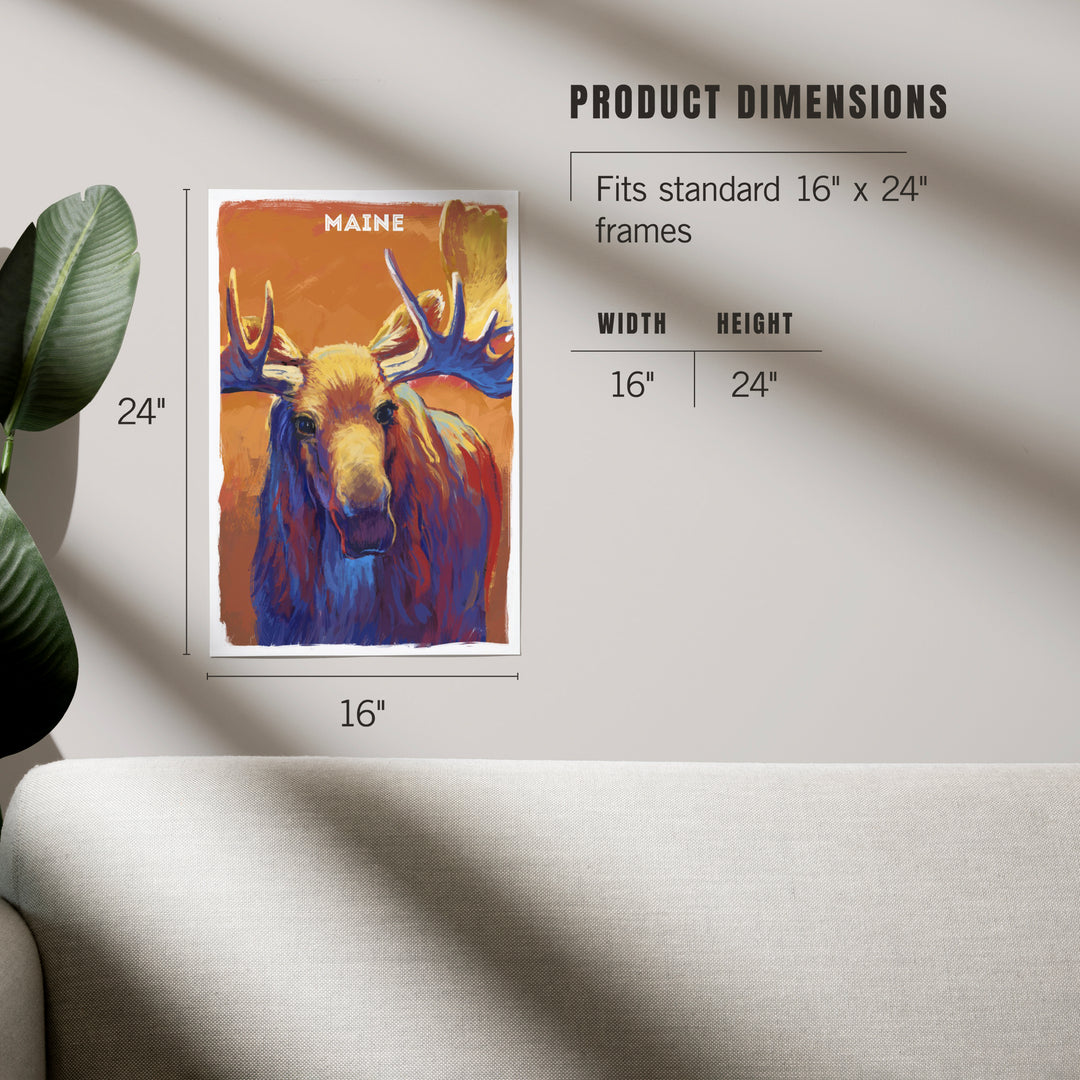Maine, Vivid, Moose, Art & Giclee Prints