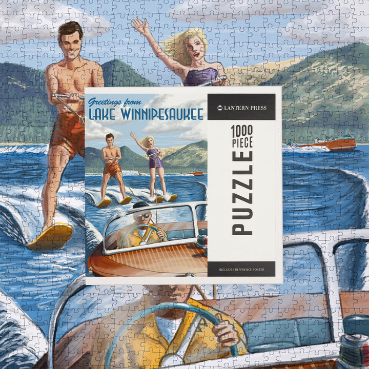 Lake Winnipesaukee, New Hampshire, Water Skiing Scene, Jigsaw Puzzle