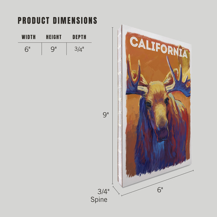 Lined 6x9 Journal, California, Vivid, Moose, Lay Flat, 193 Pages, FSC paper