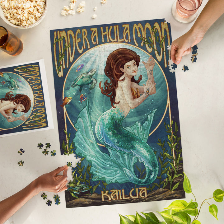 Kailua, Hawaii, Under a Hula Moon, Mermaid, Jigsaw Puzzle