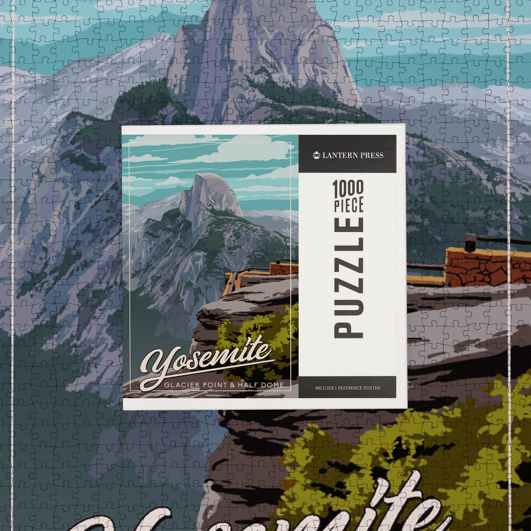 Yosemite National Park, California, Glacier Point and Half Dome View, 1000 Piece Jigsaw Puzzle