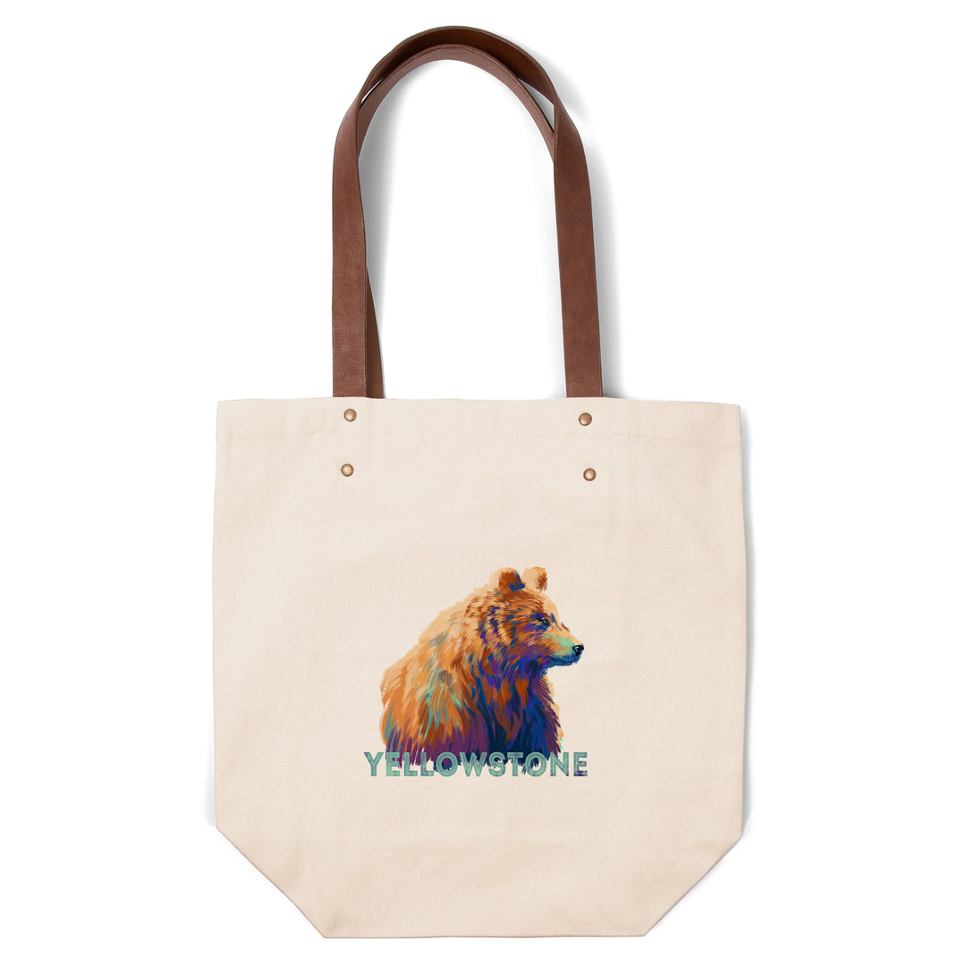 Yellowstone National Park, Wyoming, Grizzly Bear, Vivid, Contour, Lantern Press Artwork, Accessory Go Bag