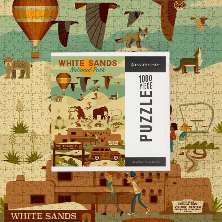 White Sands National Park, New Mexico, Geometric National Park Series, 1000 Piece Jigsaw Puzzle