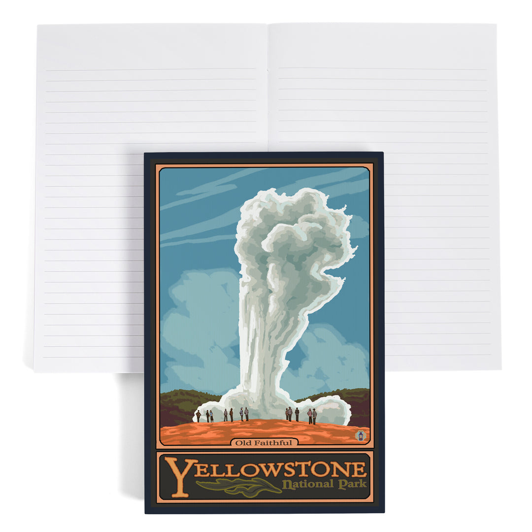 Lined 6x9 Journal, Yellowstone National Park, Wyoming, Old Faithful Geyser, Lay Flat, 193 Pages, FSC paper