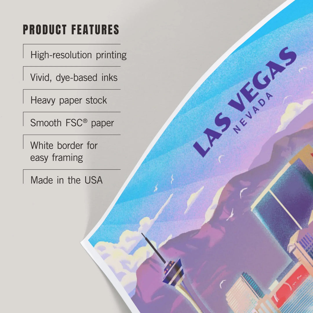 Las Vegas, Nevada, Lithograph, City Series, Art & Giclee Prints