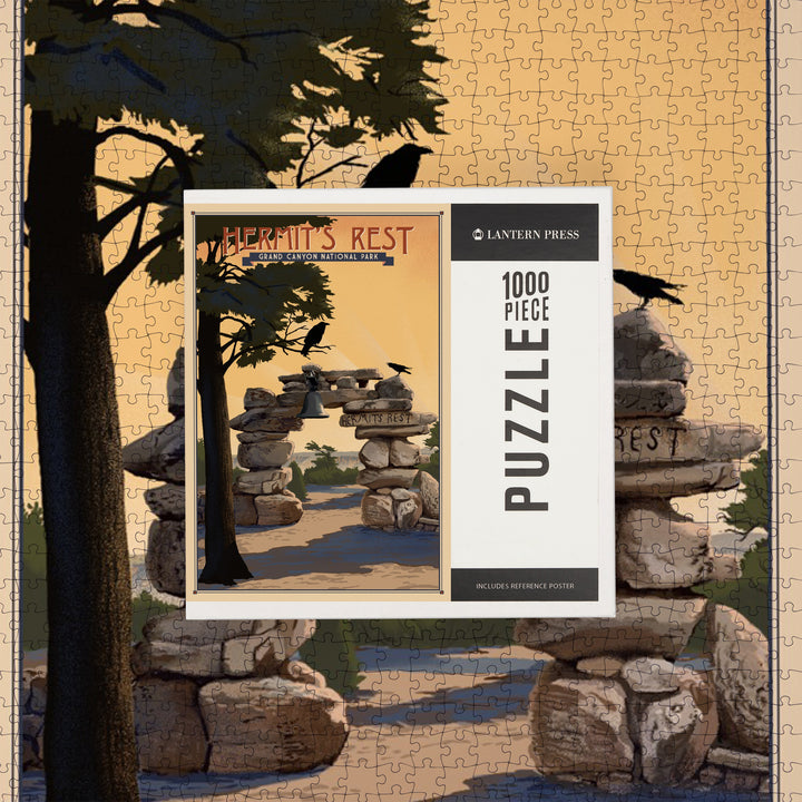 Grand Canyon National Park, Arizona, Hermits Rest, Lithograph National Park Series, Jigsaw Puzzle