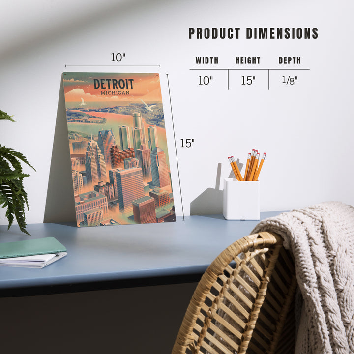 Detroit, Michigan, Lithograph City Series, Wood Signs and Postcards