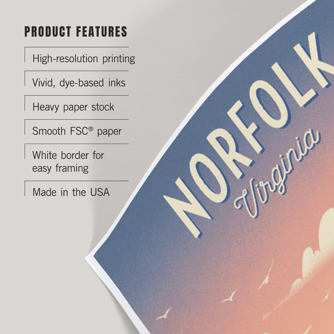 Norfolk, Virginia, Lithograph, Enjoy the Ride, Longboards and Scooters, Art & Giclee Prints