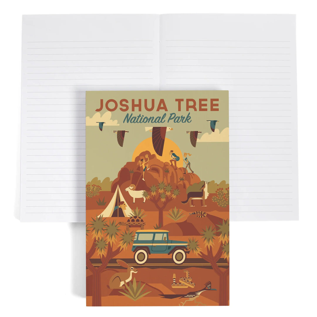 Lined 6x9 Journal, Joshua Tree National Park, California, Geometric National Park Series, Lay Flat, 193 Pages, FSC paper
