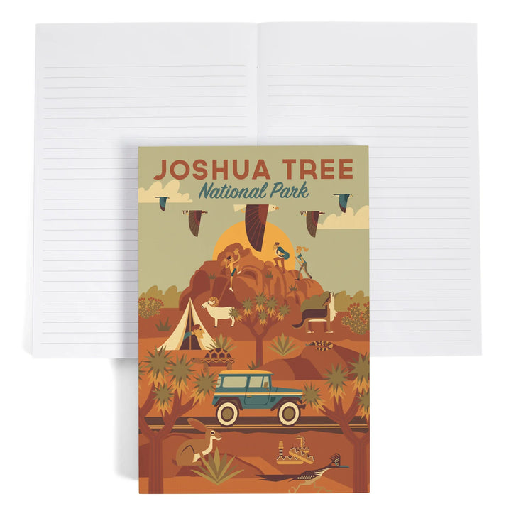 Lined 6x9 Journal, Joshua Tree National Park, California, Geometric National Park Series, Lay Flat, 193 Pages, FSC paper