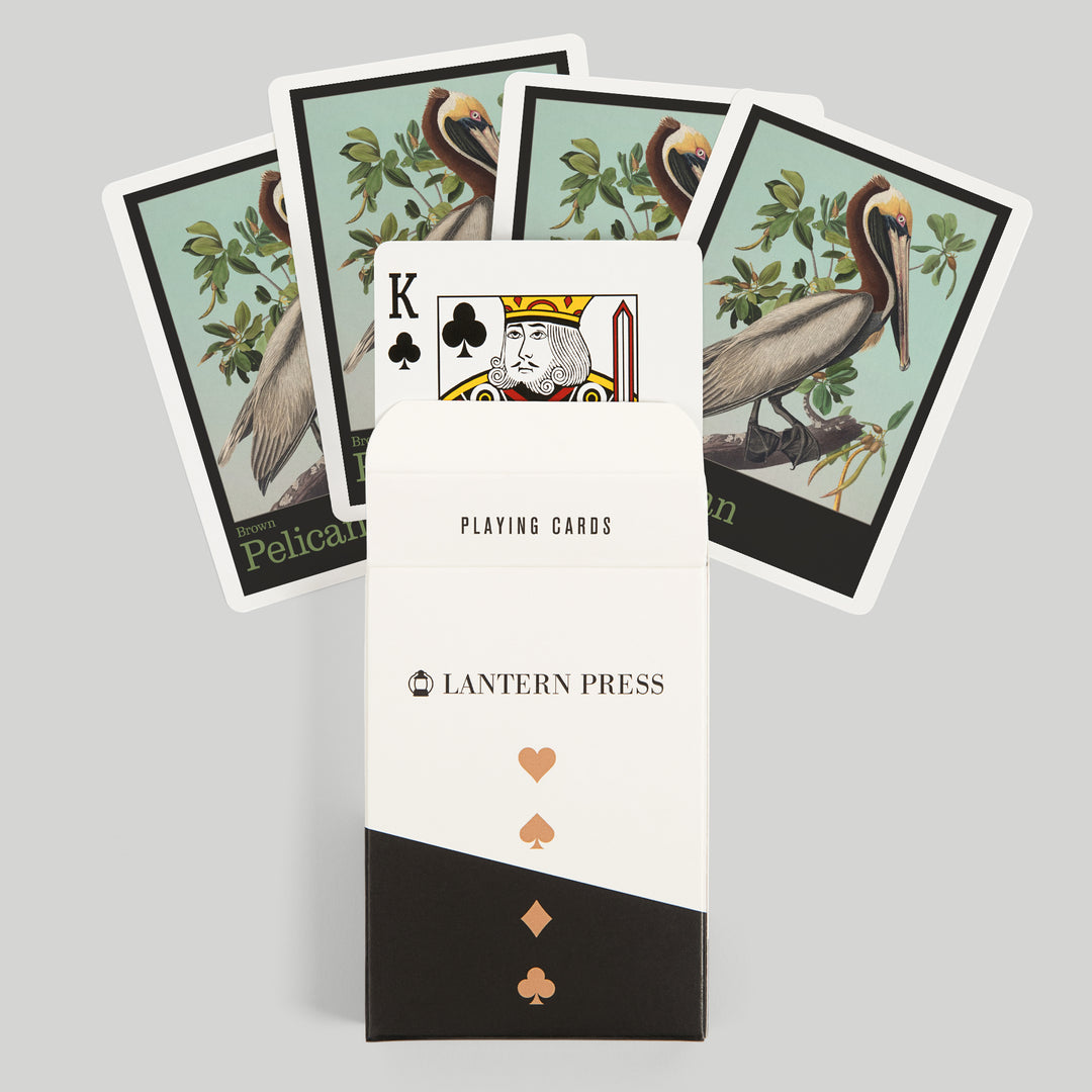 Playing Cards, Audubon Birds, North America Brown Pelican, 52 Card Deck with Jokers in Box, Unique Art