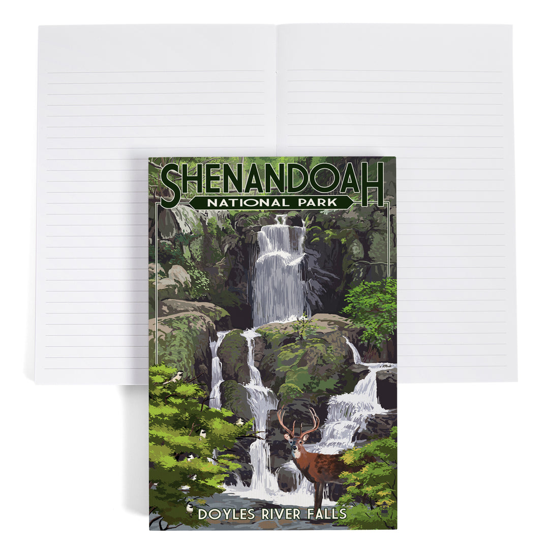 Lined 6x9 Journal, Shenandoah National Park, Virginia, Doyles River Falls, Lay Flat, 193 Pages, FSC paper