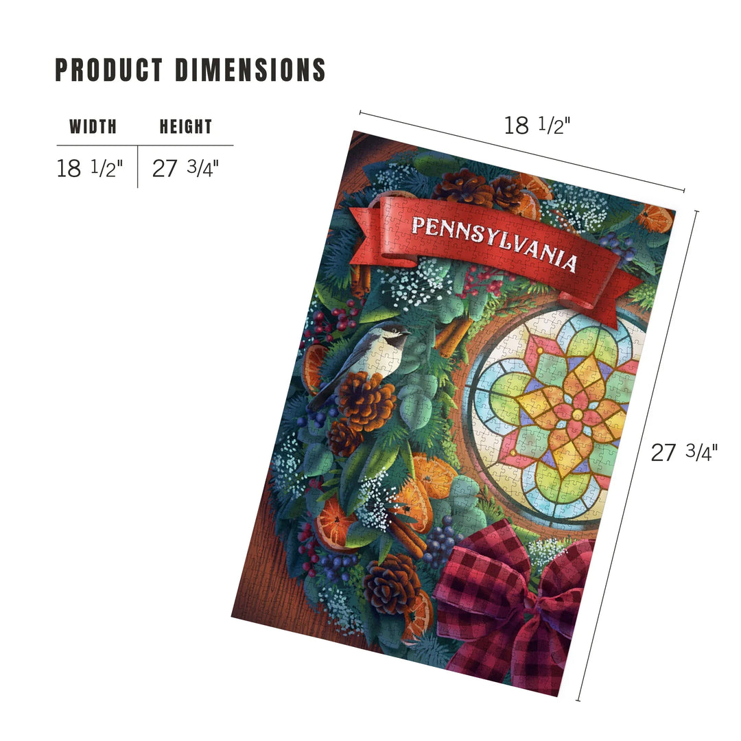 Pennsylvania, Front Door with Christmas Wreath, 1000 Piece Jigsaw Puzzle