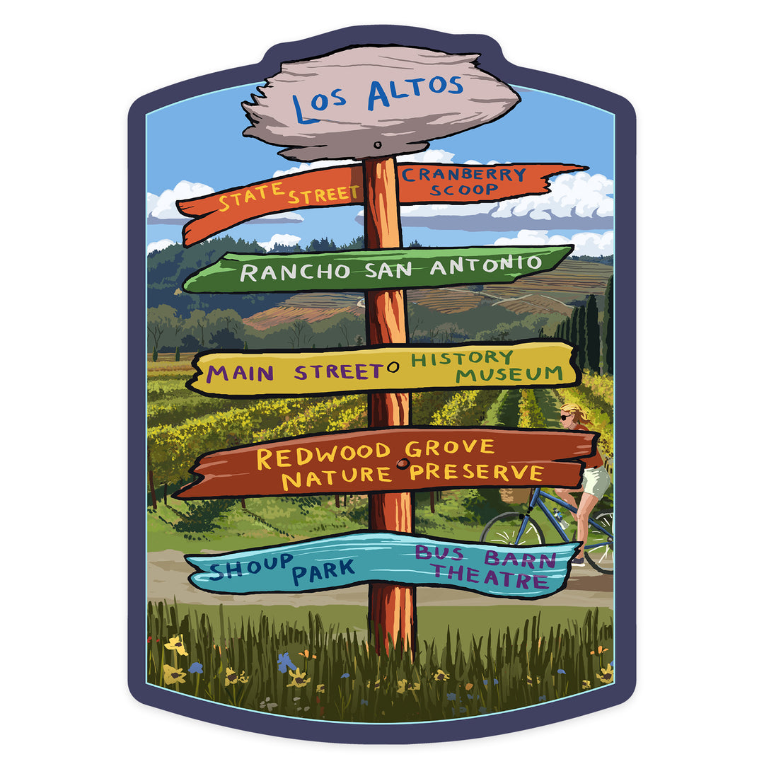 Cranberry Scoop, Los Altos, California, Destination Signpost, Vinyl Sticker