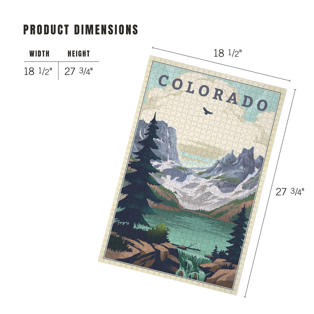 Colorado, Lake, Lithograph, Jigsaw Puzzle
