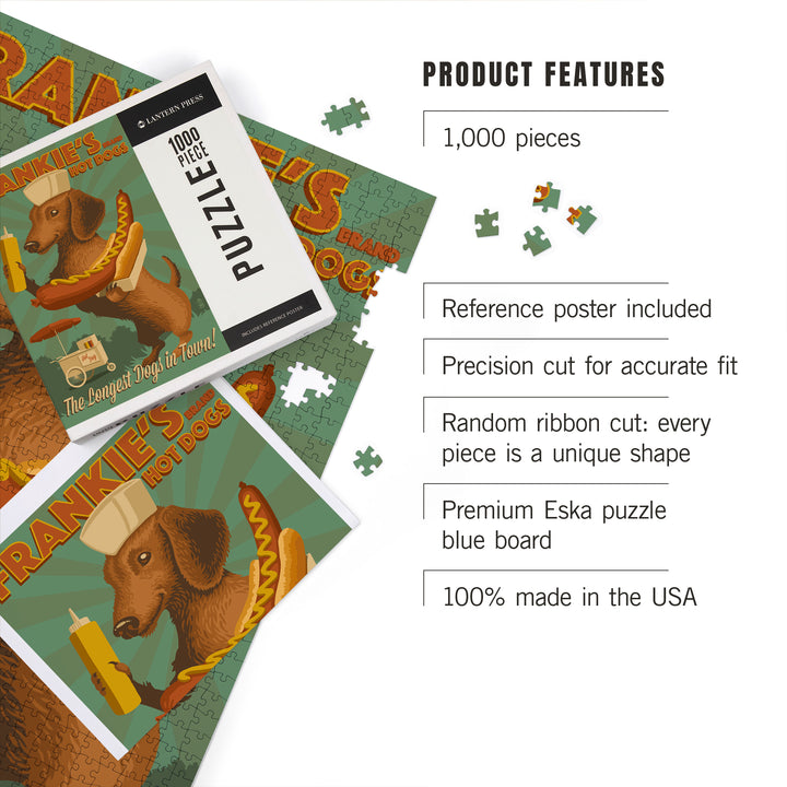 Dachshund, Retro Hotdog Ad, Jigsaw Puzzle