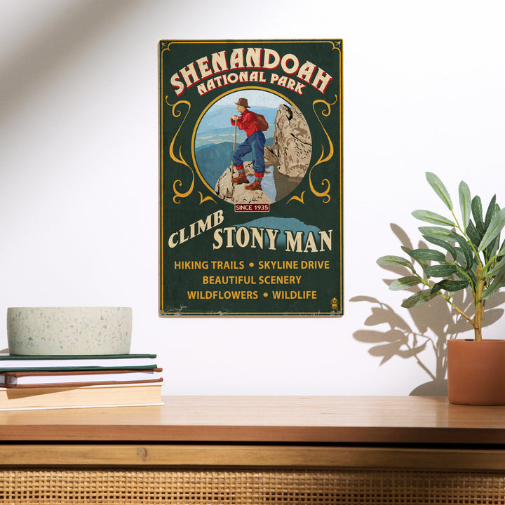 Shenandoah National Park, Virginia, Climb Stony, Wood Sign and Postcards