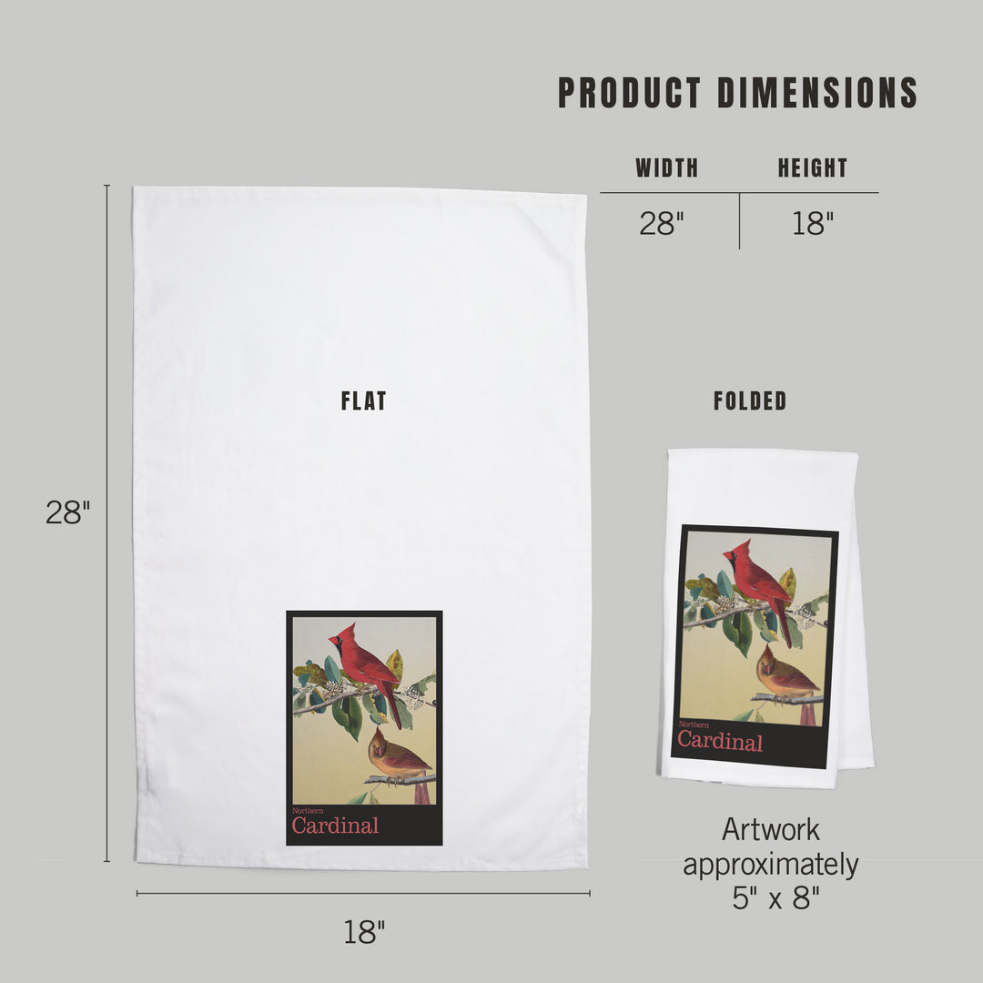 Audubon Birds of North America, Cardinal, Organic Cotton Kitchen Tea Towels