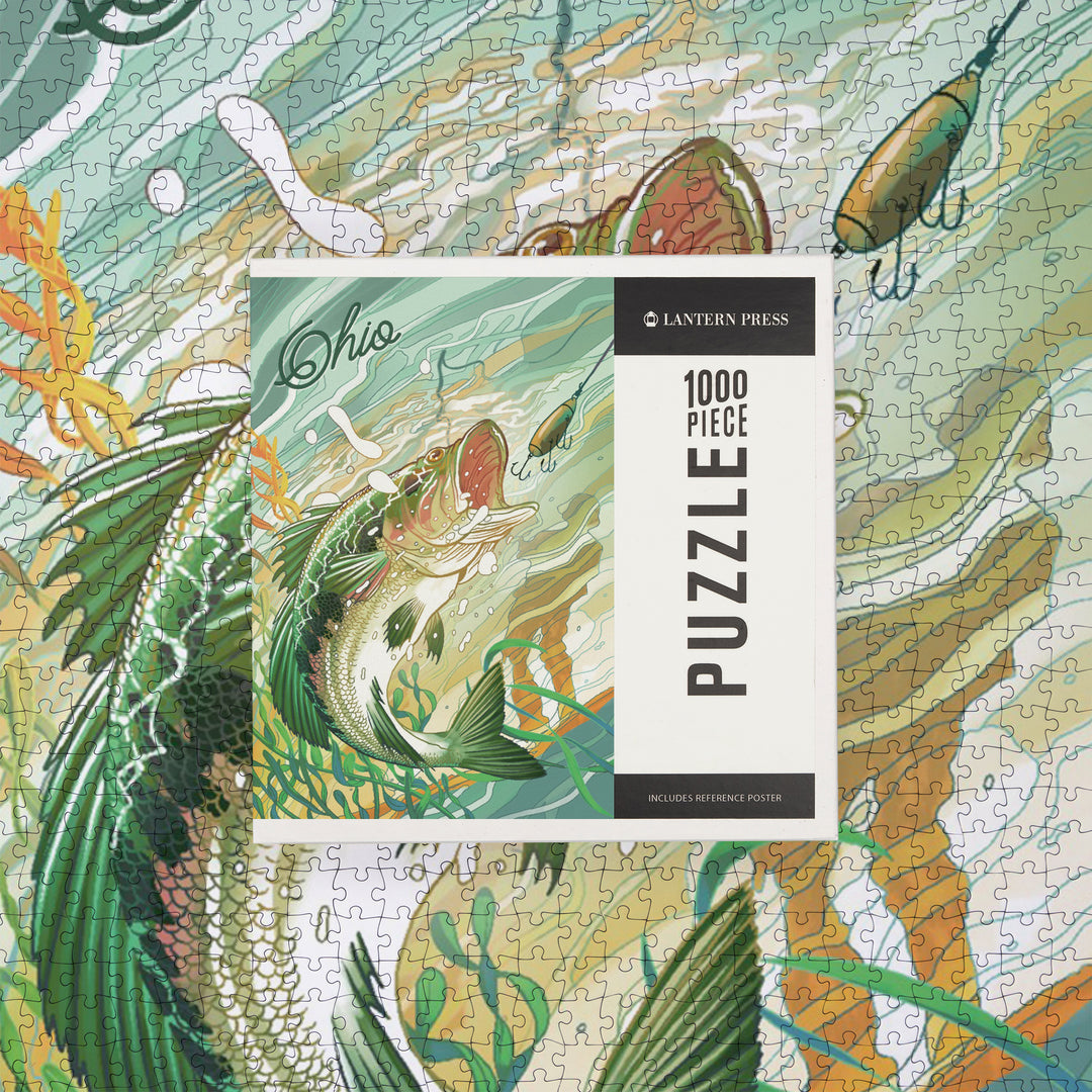 Ohio, Fish All Day, Bass, 1000 Piece Jigsaw Puzzle