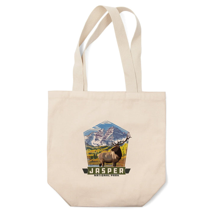 Jasper National Park, Canada, Elk and Mountain,, Tote Bag