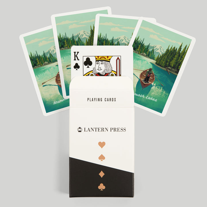 Playing Cards, Mammoth Lakes, California, Quiet Explorer, Boating, Mountain, 52 Card Deck with Jokers in Box, Unique Art
