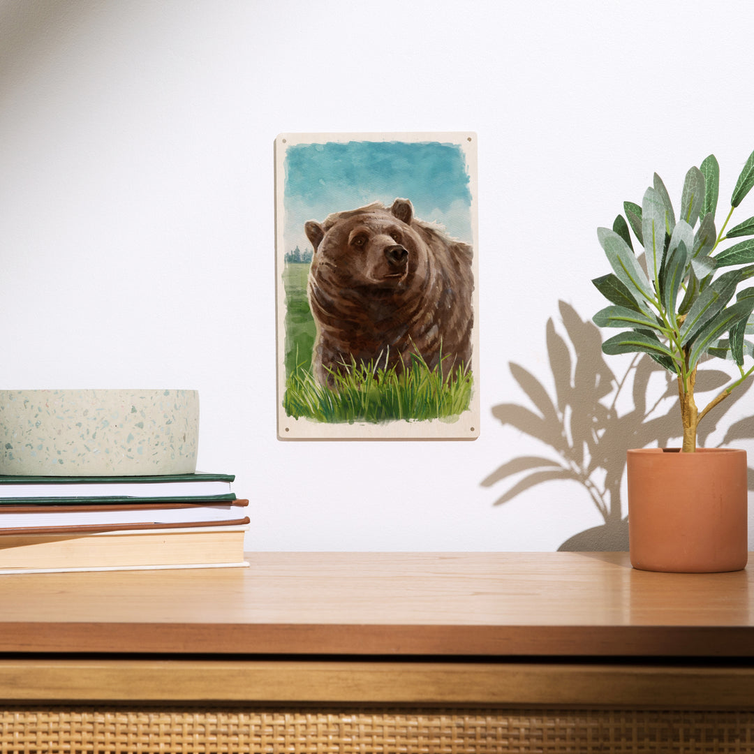 Watercolor Study, Grizzly Bear, Wood Signs and Postcards
