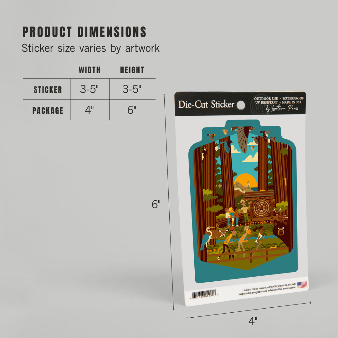 Geometric, Forest, Vinyl Sticker