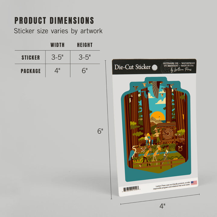 Geometric, Forest, Vinyl Sticker