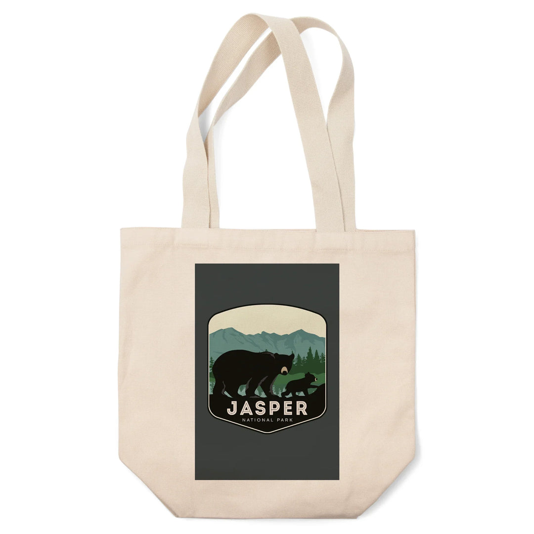 Jasper National Park, Canada, Black Bear and Cub,, Tote Bag