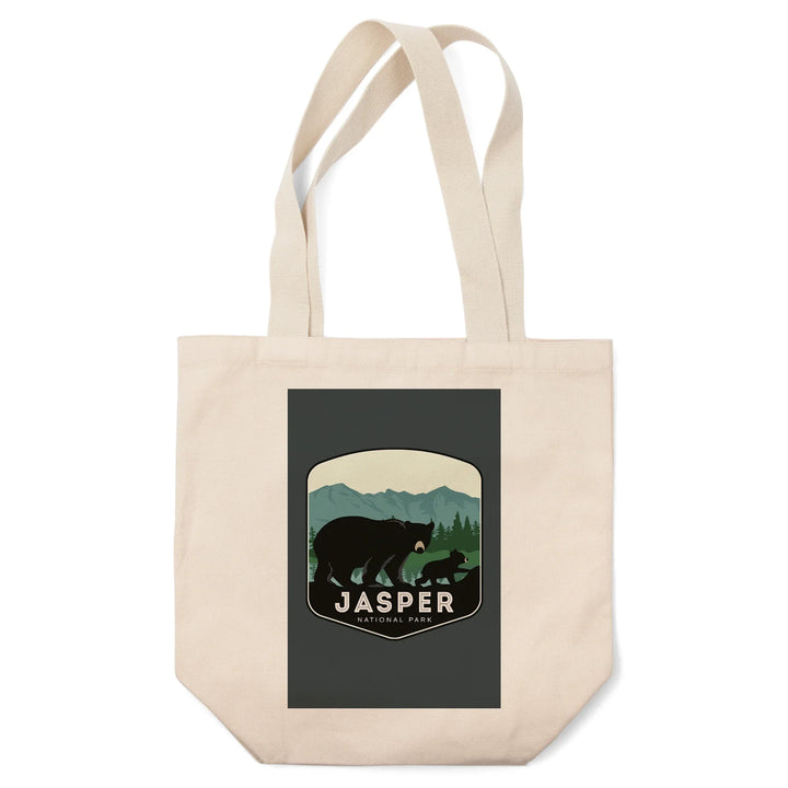 Jasper National Park, Canada, Black Bear and Cub,, Tote Bag