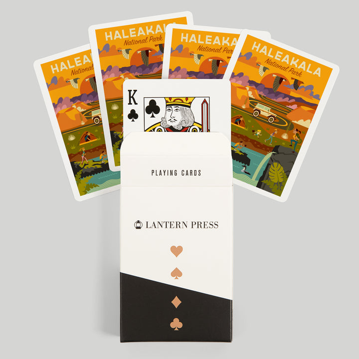 Playing Cards, Haleakalā National Park, Hawaii, Geometric National Park Series, 52 Card Deck with Jokers in Box, Unique Art