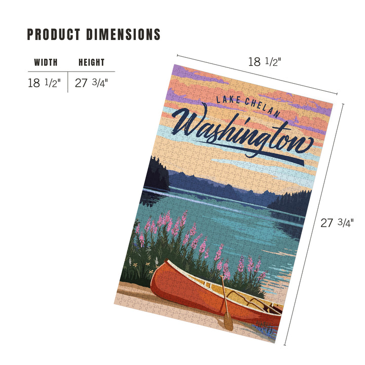 Lake Chelan, Washington, Canoe and Lake Scene, Jigsaw Puzzle