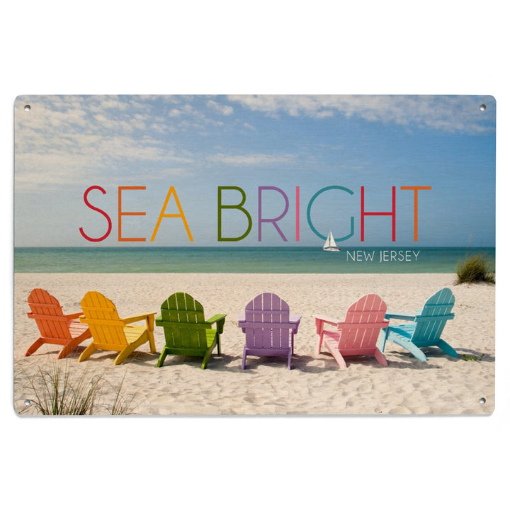Sea Bright, New Jersey, Photography, Colorful Beach Chairs, Wood Signs and Postcards