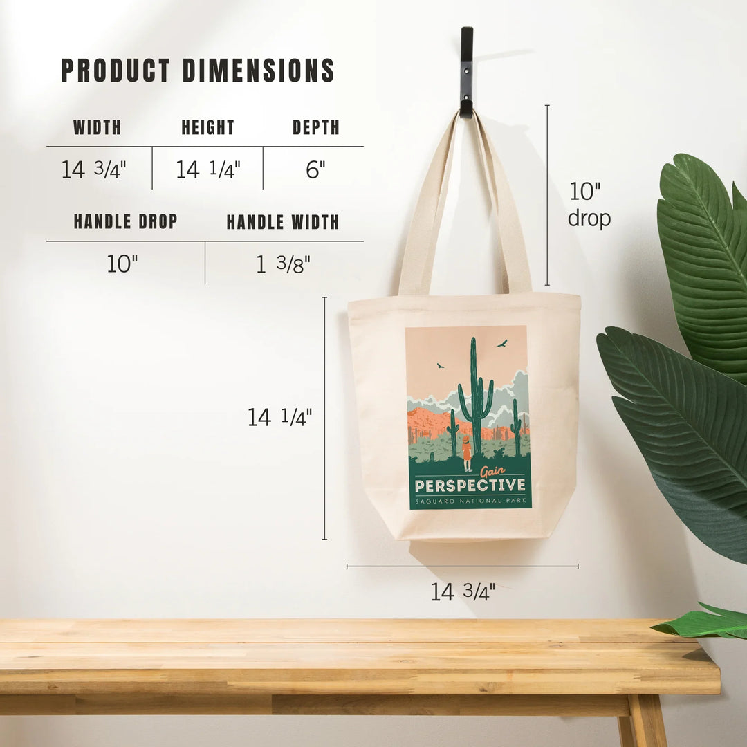 Saguaro National Park, Arizona, Gain Perspective, Vector Style, Tote Bag