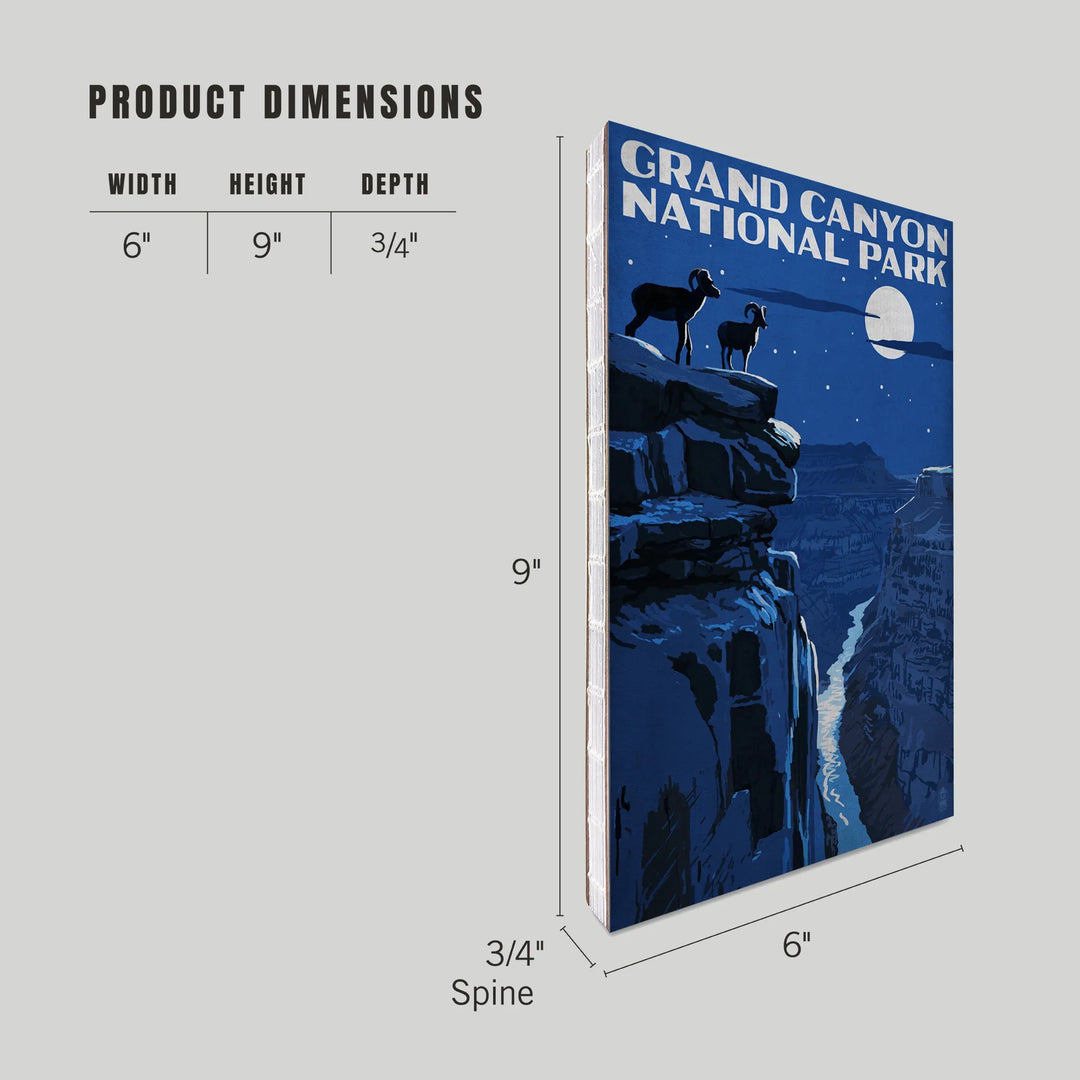 Lined 6x9 Journal, Grand Canyon National Park, Arizona, Night Scene, Lay Flat, 193 Pages, FSC paper