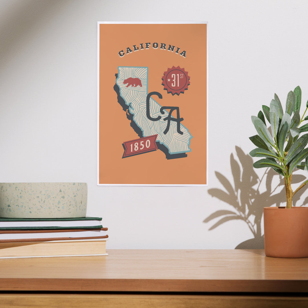 California, Statehood, State Series, Art & Giclee Prints