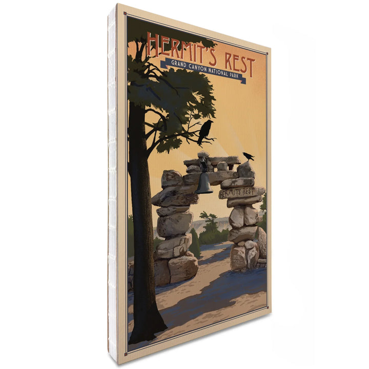 Lined 6x9 Journal, Grand Canyon National Park, Arizona, Hermits Rest, Lithograph National Park Series, Lay Flat, 193 Pages, FSC paper