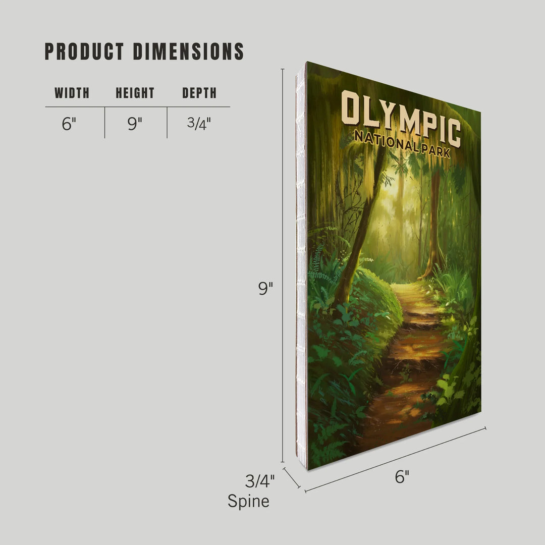 Lined 6x9 Journal, Olympic National Park, Washington, Oil Painting, Lay Flat, 193 Pages, FSC paper