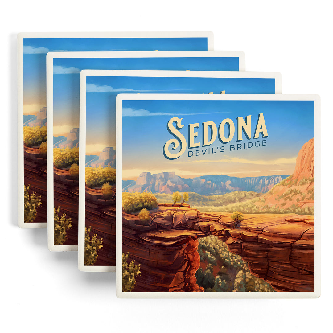 Sedona, Arizona, Oil Painting, Devil's Bridge, Coasters