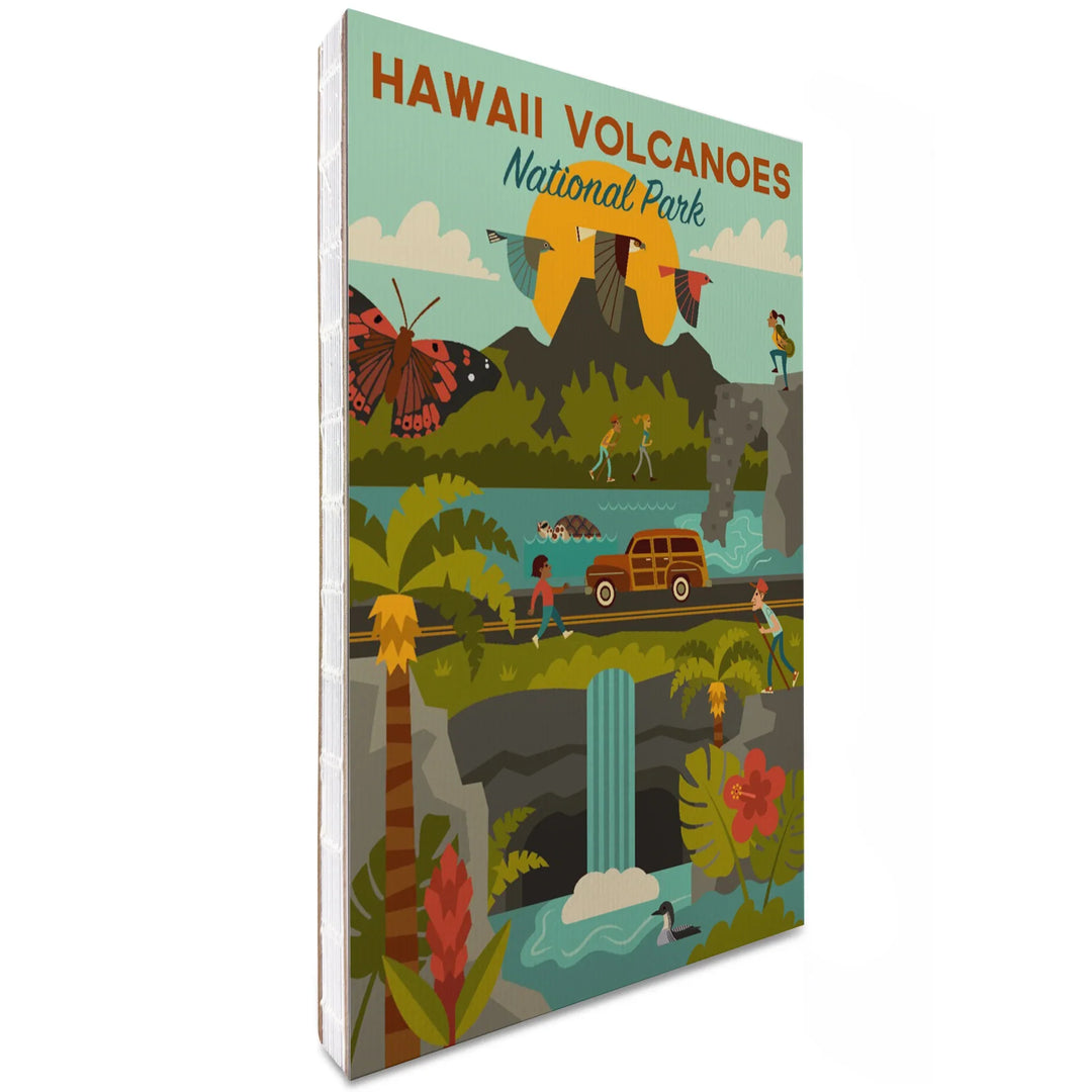 Lined 6x9 Journal, Hawaii Volcanoes National Park, Hawaii, Geometric National Park Series, Lay Flat, 193 Pages, FSC paper