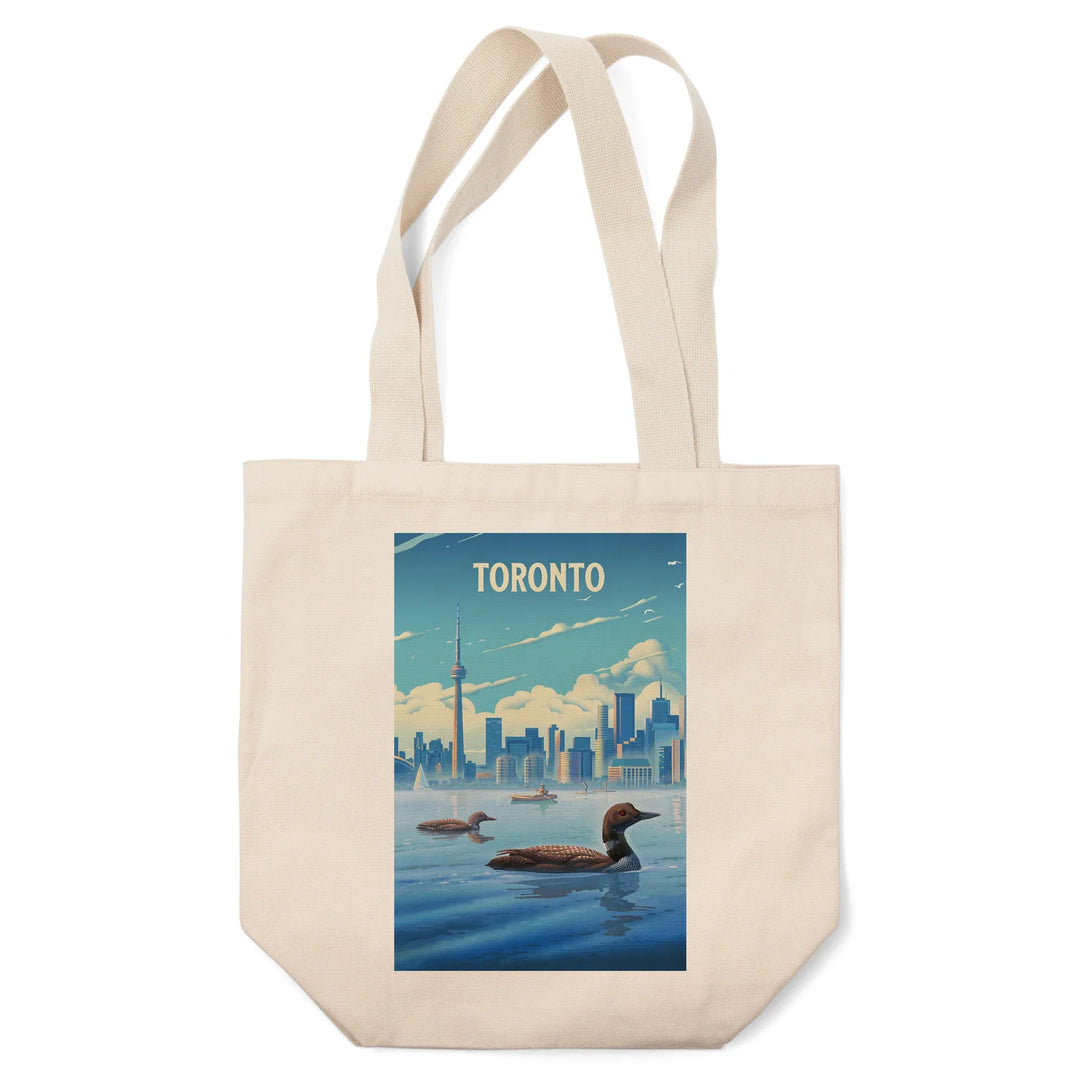 Toronto, Ontario, Lithograph City Series, Tote Bag