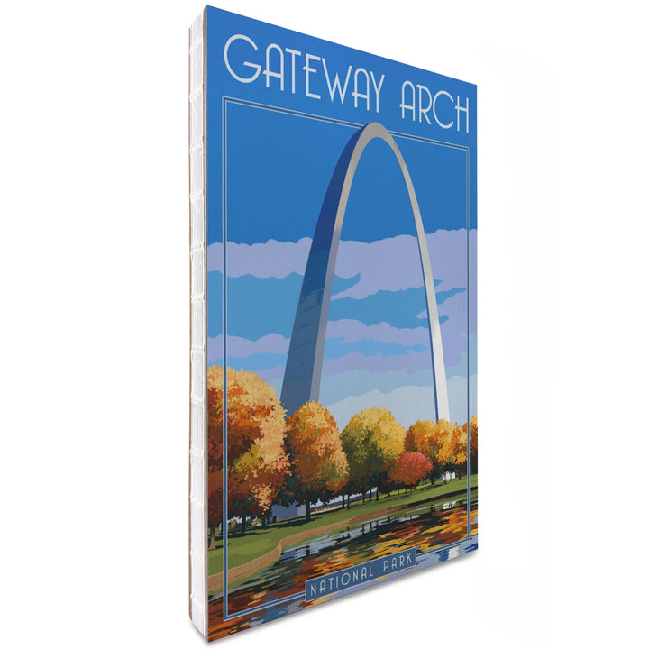 Lined 6x9 Journal, Gateway Arch National Park, Arch and Trees in Fall, Lay Flat, 193 Pages, FSC paper